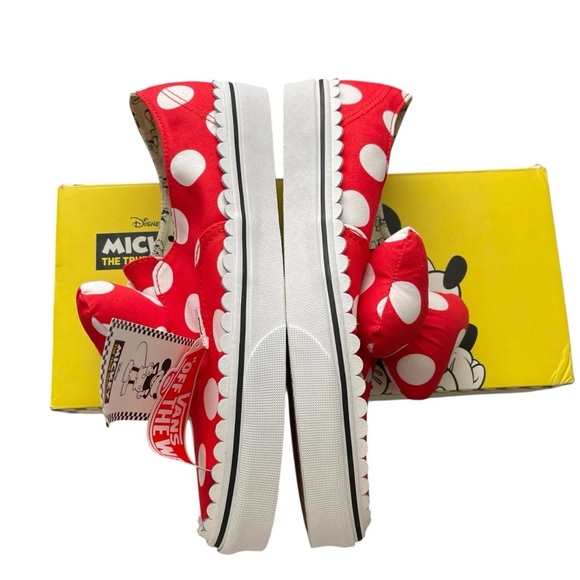 Vans Disney x Authentic Gore Minnie's Bow Sneakers Womens 10 Red White NEW - Picture 2 of 9
